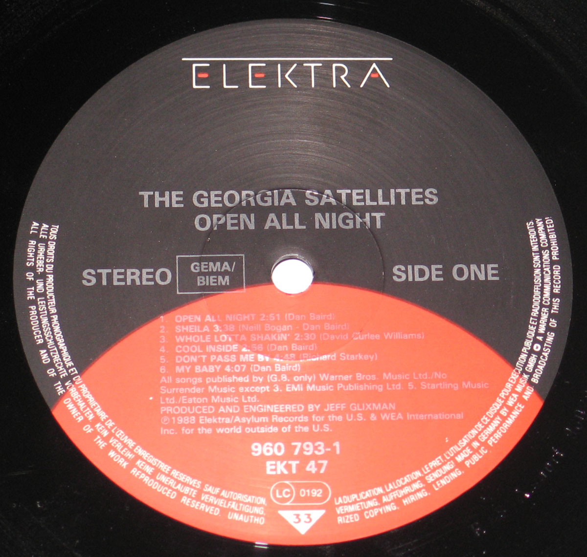 High Resolution Photo #5 GEORGIA SATELLITES Open All Night Vinyl Record